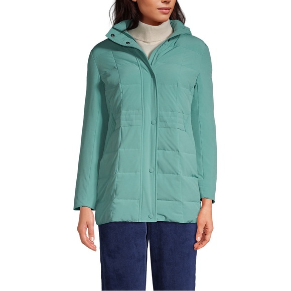 Lands' End Regular Comfort Stretch Mixed Quilted Down Coat woman’s XL NWT - Picture 7 of 15